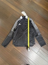 Adidas Jacket Boys Large Black Soccer Track Top AEROREADY Full Zip Youth