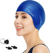 Swimming Cap, Silicone Swim Cap for Women Men, Durable Non-Slip Waterproof Swim