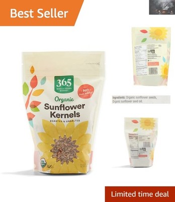 365 Organic Roasted Sunflower Kernels, 12 Ounce - Perfect for Healthy Snacking