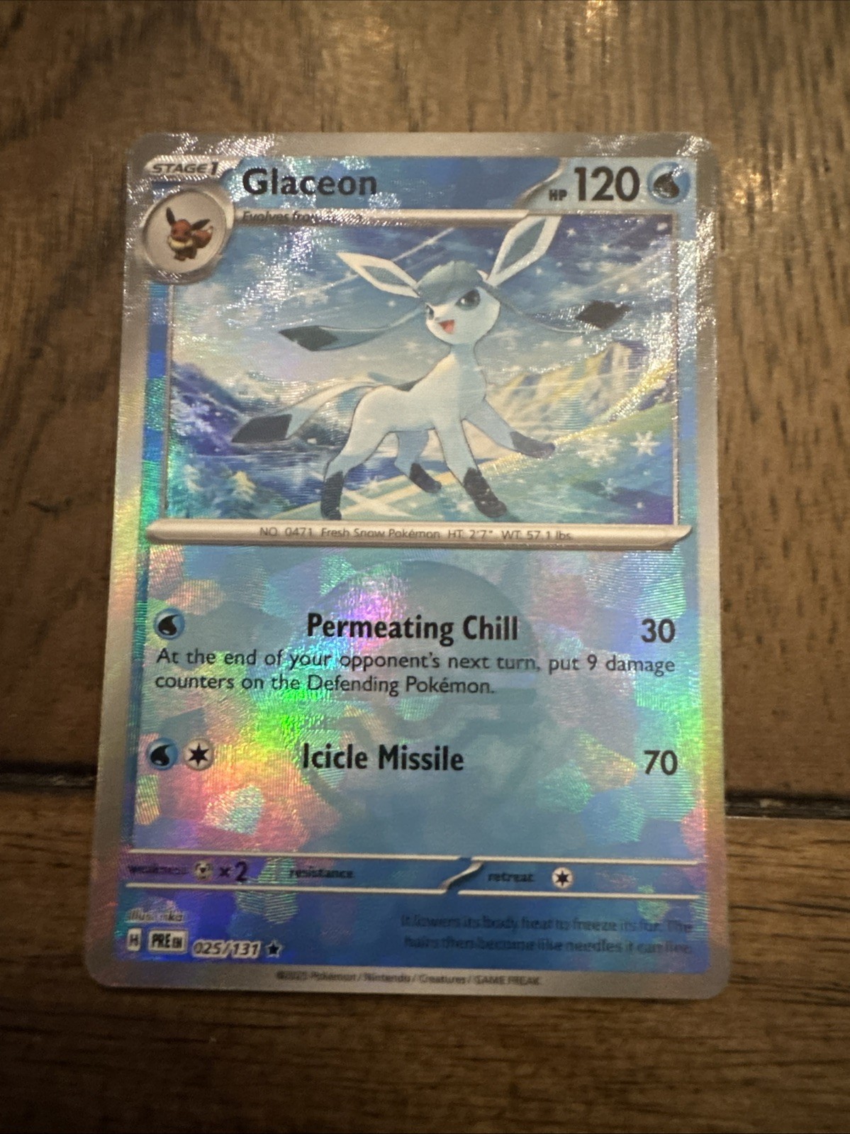Glaceon Pokeball Reverse Holo 025/131 Pokemon Prismatic Evolution NM
