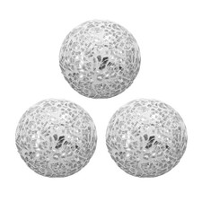 3Pcs Decorative Glass Balls 2.36 Inch Orbs Centerpiece Balls Silver White