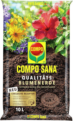 COMPO SANA Qualitäts-Blumenerde Mit 12 Wochen Dünger Für Alle Zimmer-, Balkon- U