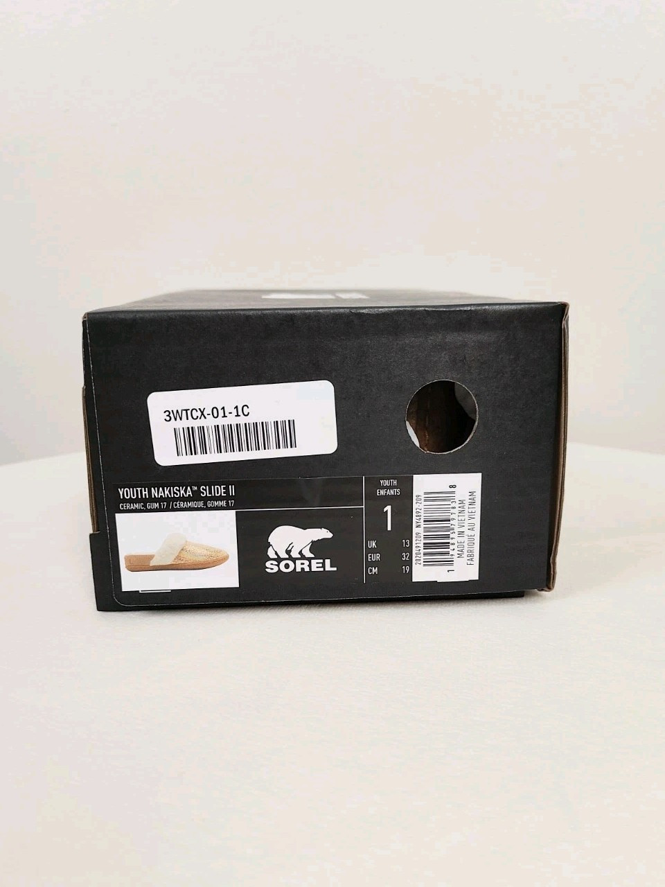 PANTOFOLA D’ORO Sorel Youth Nakisha Slide II ciabatte bambini taglia 1 scarpe bambina oro ceramica marrone