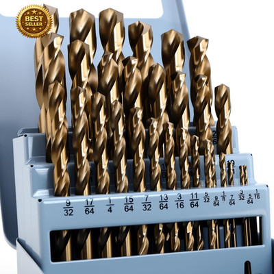 29Pc M35 Cobalt Drill Bit Set HSS Twist Bits for Metal Steel Wood Plastic