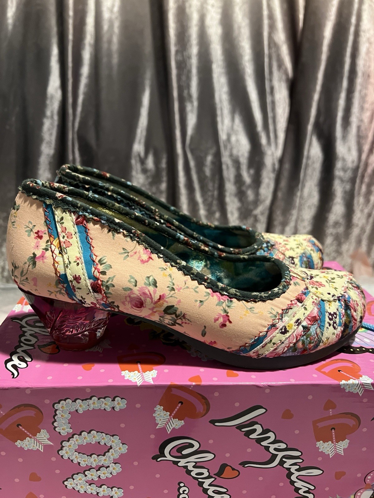 Irregular Choice Size 6 Patchwork “Patty” Low Cou… - image 1