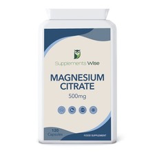Magnesium Citrate 500mg Capsules Tablets x 120 Restless Legs Syndrome, Anxiety 0.18 per thousand milligrams