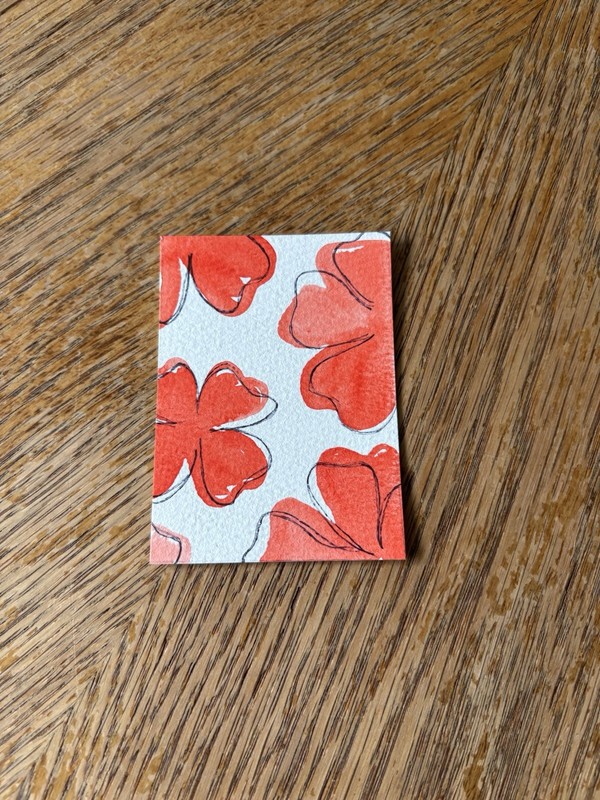 ACEO Art Card Original Watercolor Orange Florals Flowers Watercolor Painting