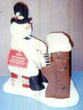 Hallmark Snowman Playing Piano 2005 Works Lights Motion & Sound