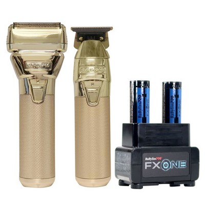 BaBylissPro FXONE GoldFX Trimmer & Foil Shaver FX1FSTGTO + Dual-Charging Prepack