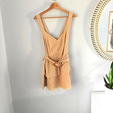 SHOW ME YOUR MUMU Cosmo Mini Dress Beige Tanlines Doublecloth, Belt, size S
