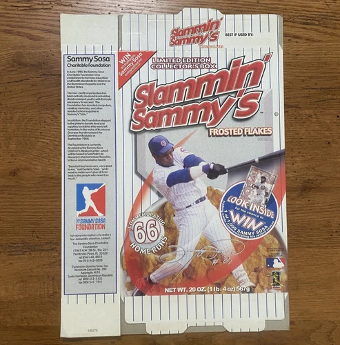 Chicago Cubs - Sammy Sosa - 1999 - "Slammin' Sammy's" Frosted Flakes Cereal Box