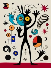 Morphos the Becoming – Surreal Abstract Painting by HIM (Morphos Series, 18x24”