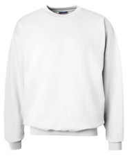 Hanes Women's White Cotton/Poly Crewneck Sweatshirt NEW