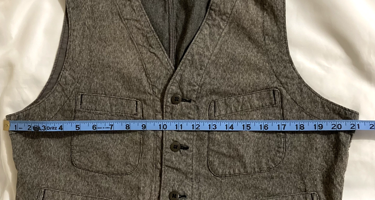 RRL Double RL Ralph Lauren Men's Gray Textured Cotton Vest Size M image 8