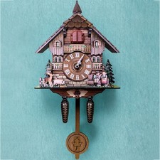 Vintage Cuckoo Wall Clock Wood Pendulum Vintage Clocks  Housewarming Gift