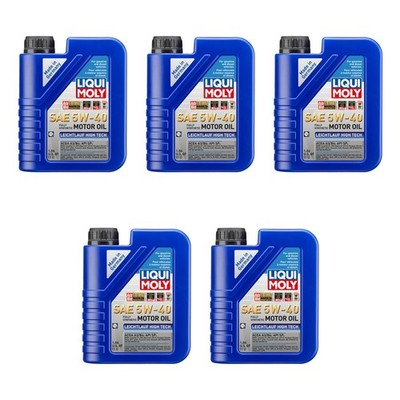Liqui Moly 5L Engine Motor Oil - Leichtlauf High Tech 5W-40 (5x1L)