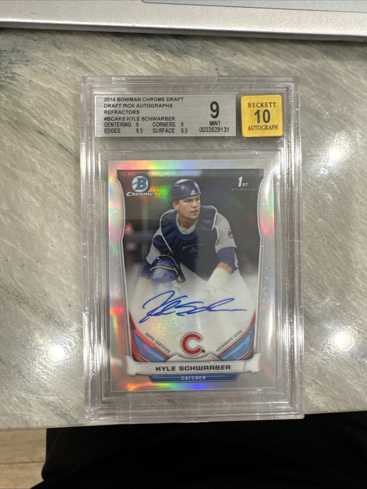 2014 Bowman Chrome Draft Auto Kyle Schwarber Psa 9/Auto 10