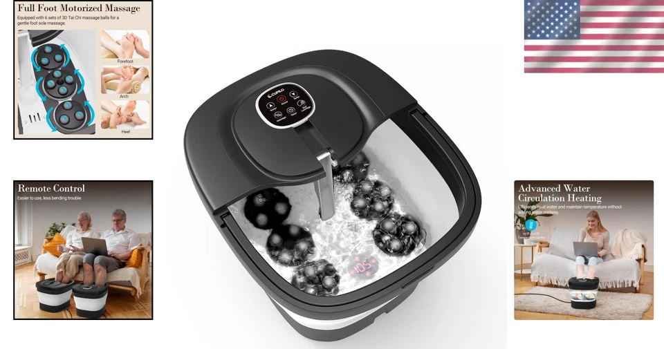 Spa de pés com aquecimento de circulação com bolas de massagem shiatsu 3D - presente de relaxamento - Imagem 2 de 4