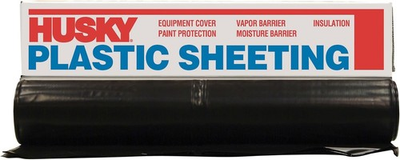 #ad Husky CF0616 50B 6 ML Tyco Polyethylene Plastic Sheeting 16#x27; x 50#x27; Black $44.99