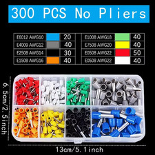 300Pcs AWG 22-7 Wire Ferrules Terminals Kit 8 Types Ferrule Connectors Pin Termi