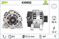 Valeo 439692 Lichtmaschine Generator FüR CitroËN Passend FüR Fiat Lancia Peugeo