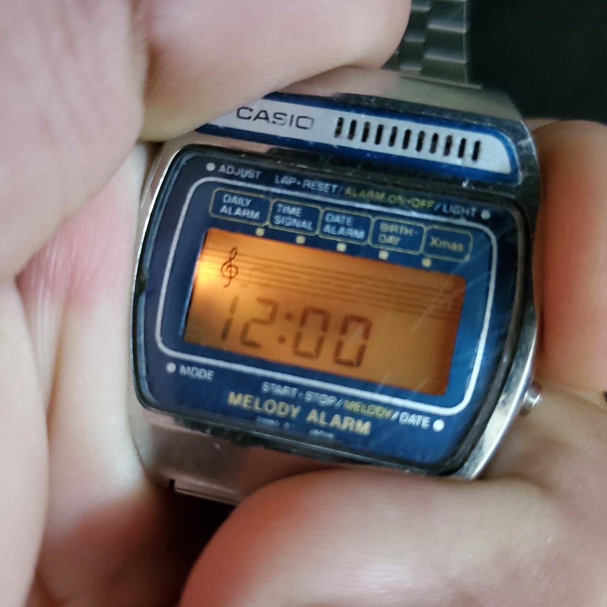 RARE VINTAGE CASIO H104 DIGITAL LCD MUSICAL MELODY ALARM JAPAN