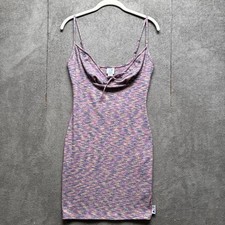 J Balvin Guess Space Dye Mini Dress Medium Rib Knit Sleeveless Y2K Festival