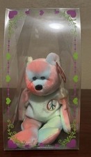 Ty Beanie Baby Peace Bear 1996 Multicolor Tye Dye