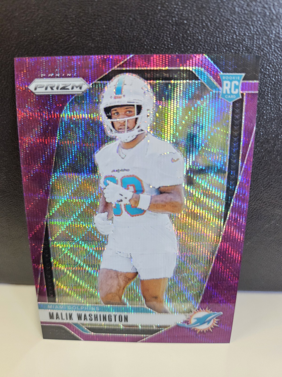 2024 Panini Prizm Malik Washington Purple Wave Prizm RC 38/99 Dolphins #371