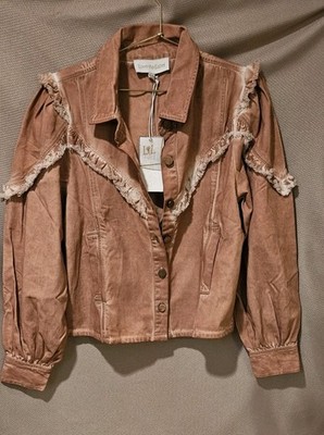 NWT Love the Label Caramel Washed Denim Jean Jacket Size M