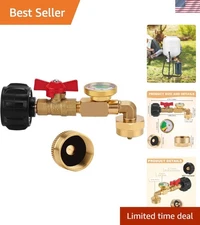 Propane Refill Adapter with Valve and Gauge, Fill 1lb Bottles from 20lb Propa...