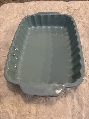 CARNABY England Stoneware Rectangle BAKER 10''x 14'' x 3.5'' - Teal NEW NWOT