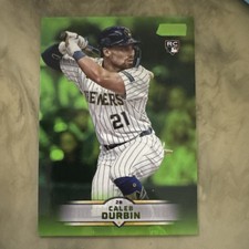 Topps Stadium Club Caleb Durbin Brewers Rookie Green Parallel #142