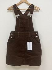 Pixie girl chocolate cord dungaree mini dress