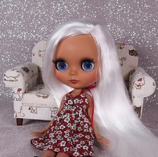 Neo Blythe Doll Matte Face Nude BJD White Hair Wig Lollipop Head Collectible Toy