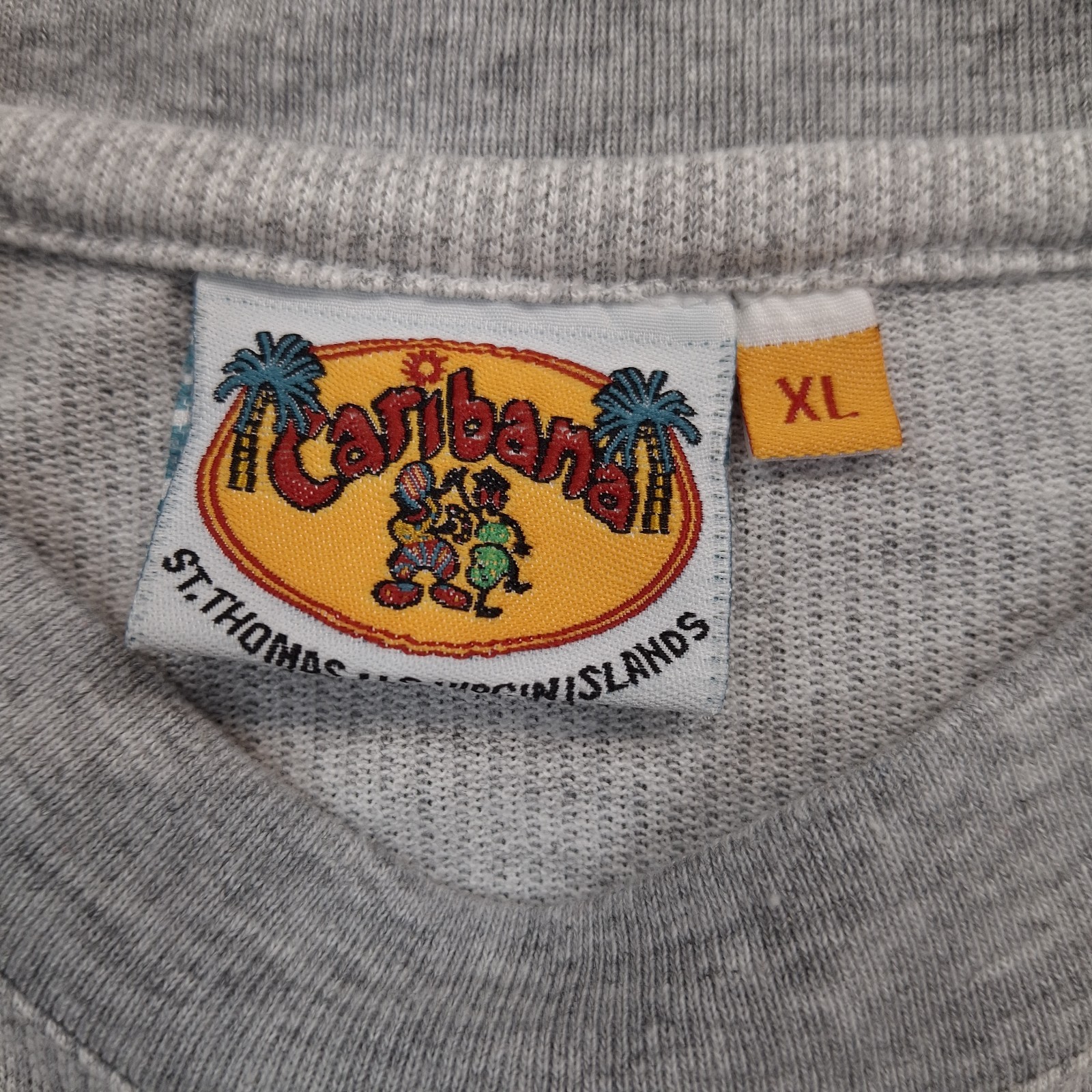 FILA Camicia Caribana St Thomas USVI uomo XL grigio squalo ricamo remi vintage USA