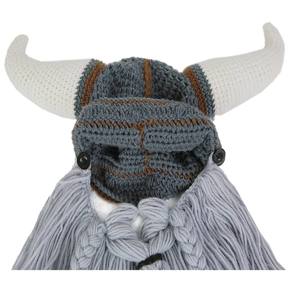 Sombreros para barba divertido gorro sombrero hecho a mano tejido peluca sombrero barba máscara facial talla única Foto 2 de 4