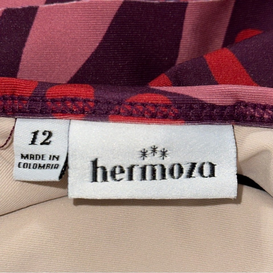 Hermoza Size 12 Burgundy Polynesian Print Little Sarah Ruffle One-Piece ...