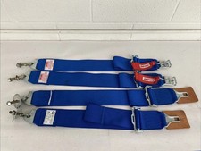 2 Simpson Safety Blue Snap-on Latch And Link Lap Harness Lap Belts W Hardware