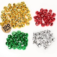 Jingle Bells for Crafts, 100PCS 1inch Large Craft Bells with Crisp Sound, Col...