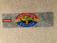 Original Street Fighter II Champion  Arcade game plexi marquee 