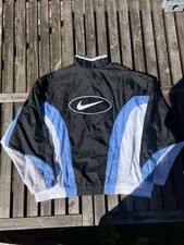 Nike 1990s Big Swoosh Vintage 90s Colorblock Full Zip Windbreaker Mens XXL