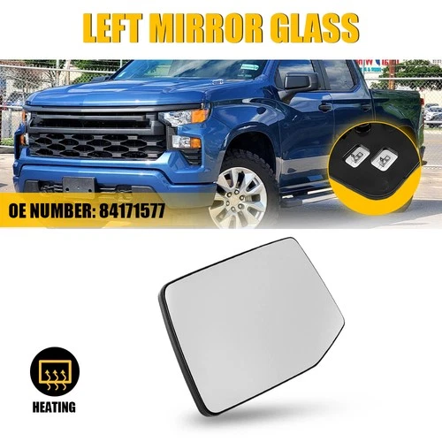 New Heated Miror Glass for Chevrolet Silverado GMC Sierra 1500 19-23 Left Side