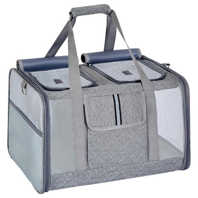 Cat Carrier for 2 Cats, Large SoftSided Pet Travel Carrier, Dual Compartments...