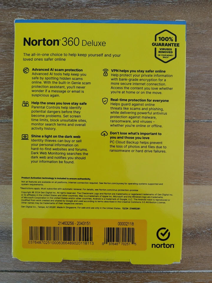 Norton 360 Deluxe for 3 Devices 1 Year Subscription 2025 Internet Security New ! - Image 2 of 2