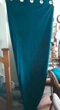 Made.com Julius Large Teal Velvet eyelet Curtains, 168cm x 228cm