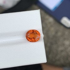 2.85 Cts Natural VVS Orange Garnet 9mm Oval Shape Loose Gemstone Tanzania