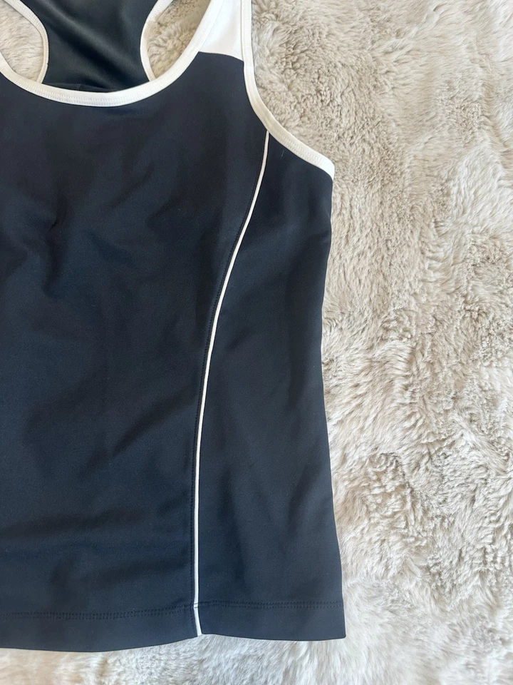 Danskin Mujer S Negro/Blanco Tank Cami Ropa Activa Entrenamiento Foto 4 de 4