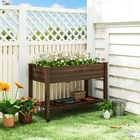 Outsunny Raised Garden Bed, Elevated Wooden Planter Box, Carbonized