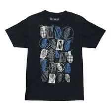 Grenade T Shirt Mens Sz L Black Blue Gray Graphic Grenades Skate Punk Skater Tee